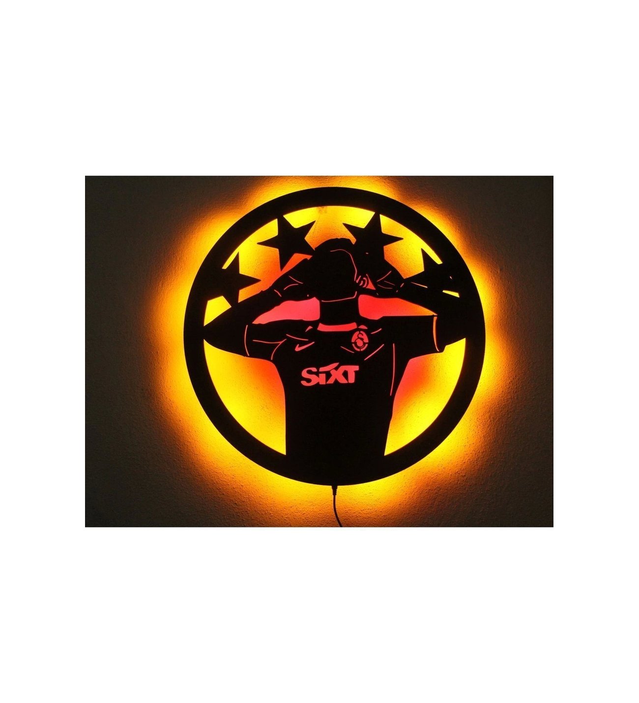 Mauro Icardi Figürlü LED Işıklı Ahşap Duvar Tablosu (4 Yıldızlı)